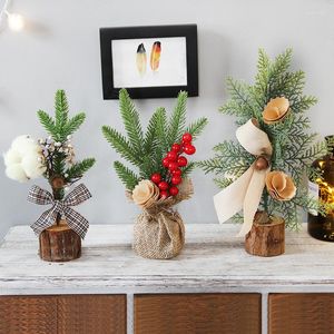 Decorazioni natalizie Mini albero Decorazione Pianta in vaso Tavolo da scrivania Ornamenti per feste di Natale Regalo desktop per la casa