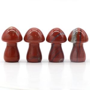 35mm天然手彫りキノコの赤いジャスパージェムストーンとクリスタルマッシュルーム用チャクラストーンズホームデコレーション