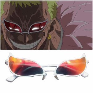 Güneş gözlüğü INSTOCK Yüksek Kaliteli Moda Donquixote Doflamingo Cosplay Gözlük Anime PVC Komik Noel Hediyesi