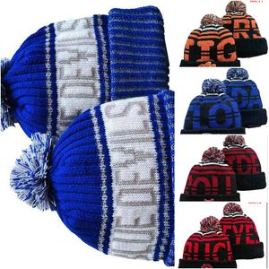 Blue Devils Beanies Cap Wool Warm Sport Knit Hat Striped Sideline USA College Cuffed Pom Hats Men Women Bonnet Beanie Skull Caps a0