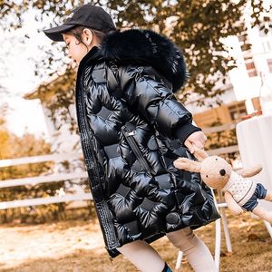 Casaco para baixo Caso Crianças Casa de algodão do inverno para meninas Espurar a prova d'água Snowsuit Kids Rous Boys Parka Faux Fur Coat 220919