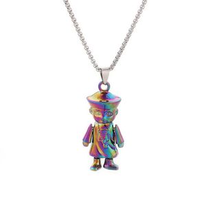 Colorful Little Zombie Pendant Necklace Men Hip Hop Fashion Jewelry