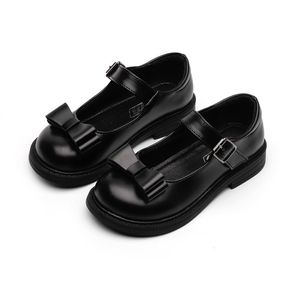 Turnschuhe Mädchen Lederschuhe Britischen Stil Mode Schleife Kinder Oxfords Kinder Formal für Hochzeit Leistung Schwarz Weich 220920