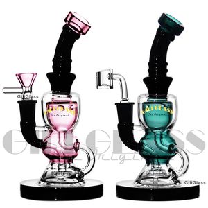 8 Zoll Wasserpfeifen Bongs Heady Wasserpfeifen Gerade PERC 14mm Innengelenk Glasbong Kugelform Öl Dab Rigs mit Schüssel