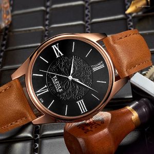 Wristwatches Relogio Masculino 2022 Yazole Top Mens Watches Fashion Business Men's Watch Mężczyzna skórzany zegar Erkek Kol Saati