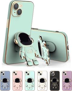 Ongol Mobile Phone Cases for iPhone 14 Pro Max iphone 13 6D Plating Astronaut Hidden Stand