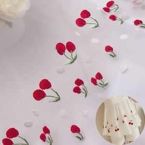 Clothing Fabric Lovely Cherry Pattern Lace Embroidery Exquisite Embroidered Mesh Fabrics For Dress Shirt Clothes Skirt Decoration Cloth