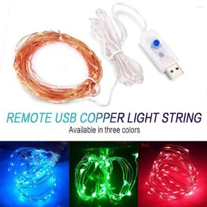 Strings 5M 50 LED String Light USB Fata impermeabile Luci natalizie Decorazioni per esterni Filo di rame per matrimonio X