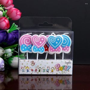 Festive Supplies Special Offer Creative Children Birthday Candle Cartoon Pink Heart-shaped Cake Party