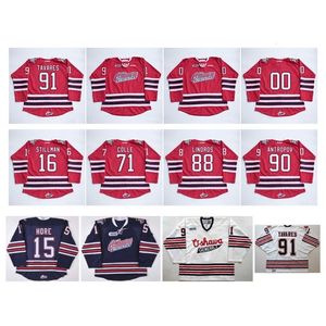 Gla Ohl Oshawa Generals Jersey 91 John Tavares 2 Bobby Orr 15 Matt Hore 88 Eric Lindros 4 Michael Del Zotto Kırmızı Mavi Beyaz Hokey Formaları