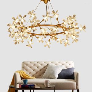 Pendantlampor Fancy Chandelier Crystal LED Acrylic Modern For Living Room Lights AC110-240V Lighting Bed G4 Lamp