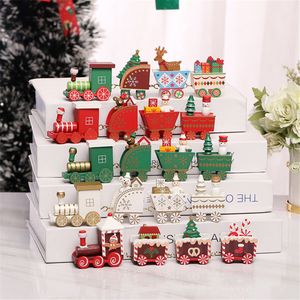 Snowman Reindder Partisi ile Ahşap Noel Tren Süslemesi Favor Çocuk Hediye Oyuncakları Anaokulu Ev Dekorasyonu KDJK2209