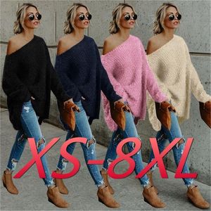 Women's Sweaters women Fashion Slopping Shoulder tops Women Autumn Winter Knitted Sweater Batwing Long Sleeve Casual Loose Pullovers 220920