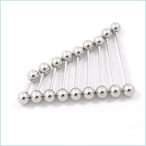 Navel Bell Button Rings 50Pcs Surgical Steel Piercing Ring Tongue Bar 14G Ball Eyebrow Nipple Scaffold Industrial Body Jewelry C3 Dr Dhgxd