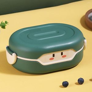 Dinnerware Sets Cartoon Partition Plastic Kids Lunch Box Leak Proof Children Bento Student Container Microwave Kawaii Lunchbox