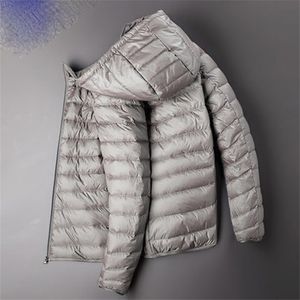 メンズダウンパーカスブランド冬の温水ジャケット秋のフード付きSファッションカジュアルスリムコート220919