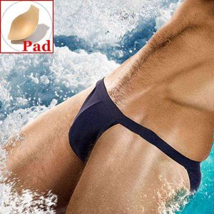 Mäns badkläder Push Up Men's Swimming Briefs Sexig bikini badkläder halv höft thong tanga gay badkläder för man baddräkt strand shorts desmiit j220913