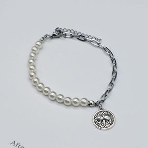 Charmarmband asymmetriska pärlkedjor rostfritt stål armband för kvinnor lyckliga elefant flickor vänskap smycken gåvor
