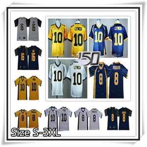 Ws Vin American College Football Wear Men's Retro Ncaa California Golden Bear College Football 8 Aaron Rodgers Jersey 1 DeSean Jackson Mens 10 Mars