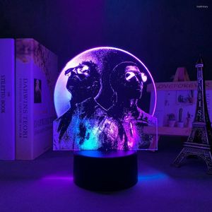 Night Lights PNL Led Light Dual Color For Bedroom Decoration Fans Birthday Gift QLF Nightlight Room Decor Two Tone Lamp