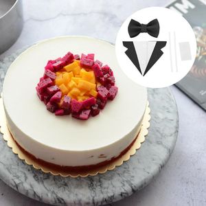 Festliga leveranser fars dag födelsedagsfest tårta topper båge tuxedo gentleman dekoration pappa present dessert dekor verktyg favoriter