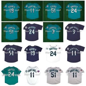 Gla1994 1997 Retro 24 Ken Griffey Jr. Jersey 3 Alex Rodriguez 19 Jay Buhner 51 Ichiro Suzuki 11 Edgar Martinez Stitched Green White Grey Blue