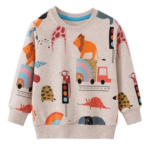 Pullover Jumping Meters Arrival Animals Kids Sweatshirts Cartoon Boys Girls Autumn Winter Hooded Toddler Long Sleeve Clothes Sweaters 220919