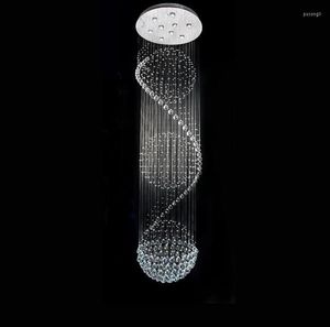 Pendelleuchten Moderne Spirale LED Wohnzimmer Vitrine Kristall Kronleuchter Beleuchtung Lampe Innenleuchte für Treppenhaus Leiter Schlafzimmer El