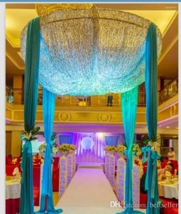 Party Supplies Custom Made Color 2M 3M Sequins Beads Celling Tyg Satin Drape Curtain Wedding Backdrop Round Canopy Stage Centerpiece