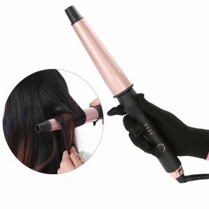 Hair Curlers Straighteners Electric Hair Curling Iron Silver Cone Long Hair Curler Professional Aluminum Wand Curl Iron Five Gears Curling Tong Styler Tool T220916