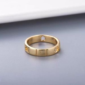 European and American Simple Style Couple Ring Personality for Lover Rings Star Fashion Silver Plated luxury wedding jewelry Supply with box