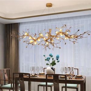 Chandeliers KOST Lighting Large Artistic Branches Coloured Glaze Chandelier Light El Copper