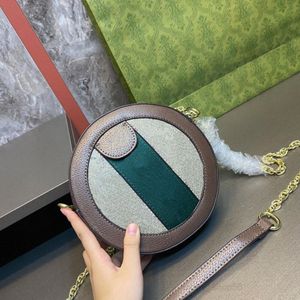 2022 Luxury Designer Round Shoulder Bags Women Chain Crossbody Bag Zig Zag Pattern Purses Ophidia Double g Marmont Fashion Totes Mini Wallet