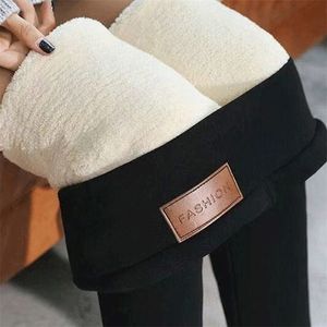 Damen-Leggings, Winter-Leggings aus Samt, hält warm, hohe Taille, lässig, mit Fleece gefüttert, dehnbar, bequem, große Damen-Thermohose 220920