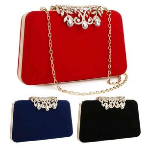 JYW Clutch Bag Women Fashion Sling Torby Diamonds Luksusowe wieczorne sprzęgło żeńskie torby na ramię Red Wedding Party Party J220719