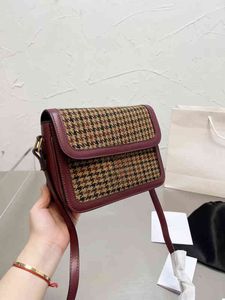 Shoulder Bags Luxury Brand Houndstooth Simple Square Bag Women's Designer High Quality Messenger Mobile Phone Handbags