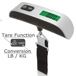 110lb/50kg Luggage Scale Electronic Digital Portable Suitcase Travel Scale Weighs Baggage Bag Hanging Scales Balance Weight LCD GCE14273