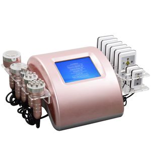 6 I 1 Ultraljud Cavitation RF Slimming Machine Radiofrekvens Skin åtdragning Laser Lipo Body Contouring Spa Beauty Equipment