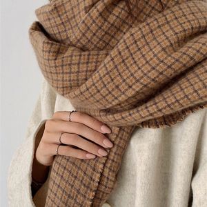 Schals Imitation Kaschmir Frauen Winter Schal Doppelseitig Plaid Scarve Wrap Schal Femme Mujer Dame Preppy Stil Bufandas Stolen Foulard 220920