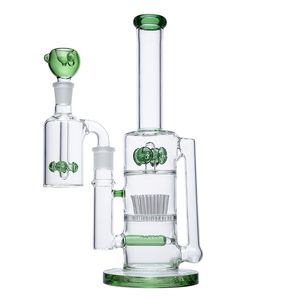 12 Inch Big Bongs Inline Perc Hookahs Mushroom Cross Percolator Water Pipes Sprinkler Heady Glass Bongs Green White 18mm Joint Dab Rigs With Bowl And Ash Catcher