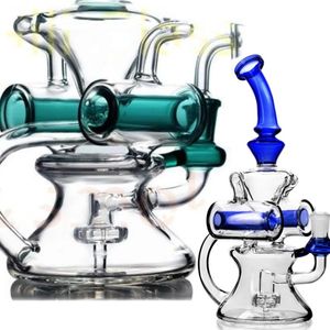 Nuovo arrivo 8 bracci Recycler bong in vetro dabs Percolatore Cyclone Helix tubo dell'acqua Pipa da fumo bong petroliferi