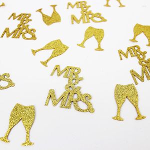 Party Decoration 100pc/Pack Mrmrs Glitter Rose Gold Paper Confetti vrijgezellen bruiloft verlovingstafel Scatter Decor Diy Supplie