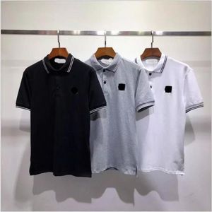 2023 Polo Summer Men Men Trendy Compass Logo Patched Cotton Women Shirts Style Streetwear Casual 08