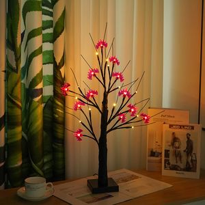 할로윈 장식 LED 자작 나무 라이트 블랙 유령 트리 홈 테이블 아이 선물 선물 Xmas 휴일 파티 오렌지 램프 1061
