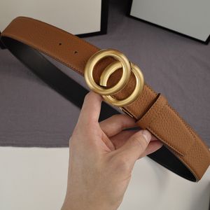 Designer Belt Luxury Womens Mens Belts Fashion Classical Bronze BiG Smooth Buckle Real Leather Strap 3.4cm 3.8cm Black 5 Colors