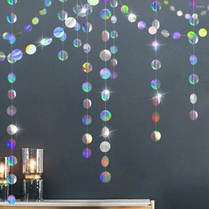 Party Decoration 4pcs 4M Iridescent Paper Banner Happy Birthday Decorations Garland First 1st Kids Boy Girl Adult Wedding Baby Shower