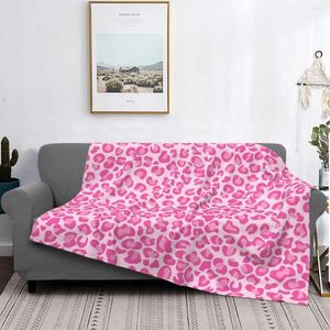 Одеяла розовый леопардовый принт одеяла животные дикие пятна мех плюш теплые мягкие фланелевые флисовые броски для дивана.