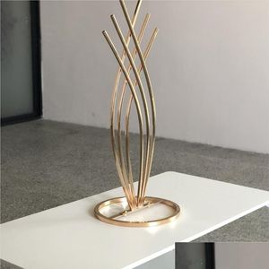 Party Decoration Wedding Centerpiece Gold Color Metal Flower Stand AB0030 Drop Delivery 2021 Home Garden Festive Party Supplies Event Dhiut