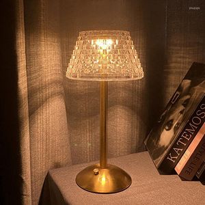 Lampy stołowe Nordic Crystal Lampa USB ładowna nocna dioda LED Bezpośrednia dotyk