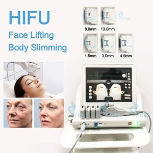 5 cartucce Hifu Ultrasuoni focalizzati ad alta intensità Hifu Rimozione delle rughe Anti-invecchiamento Cura della pelle Corpo Macchina dimagrante Lifting facciale